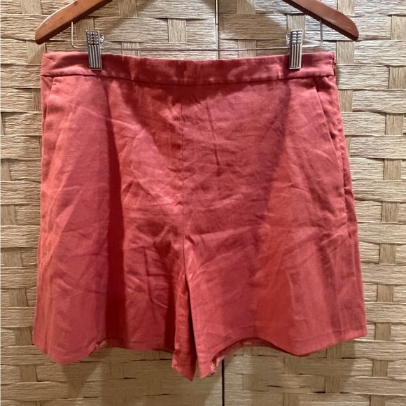 Theory Linen Cotton Blend Women's Rust Shorts size 12 NWOT - Picture 5 of 9